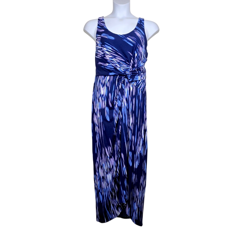 Tommy Bahama‎ Womens Under The Sea Island Navy Twist Front Maxi Dress Size L NWT